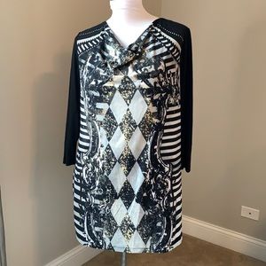 RENUAR Black Gray Tunic Dress XL